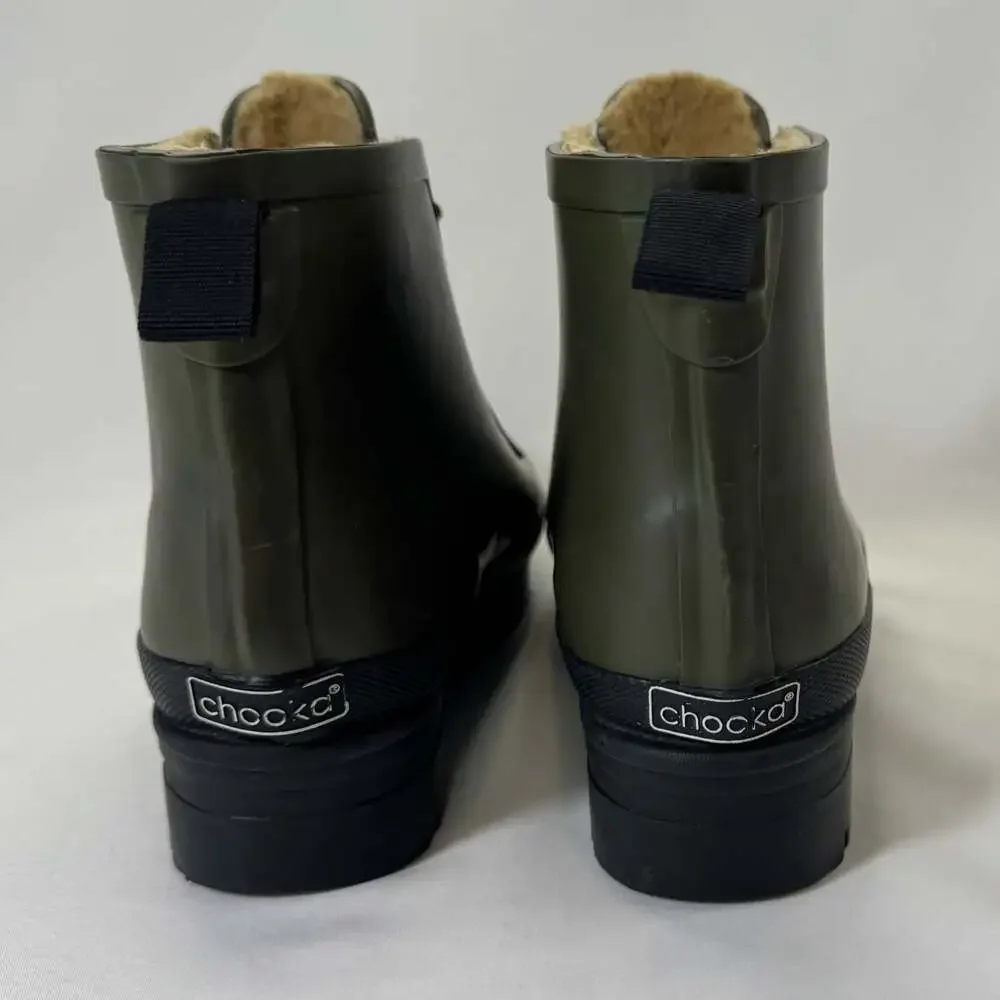 Chooka Redmond Hiker Waterproof Rain Boots Olive Green Lace Up Women’s Size 6